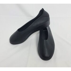 HOPP Wedge Women Size 9.5 Black Leather Made in Italy Minimalist Shoes